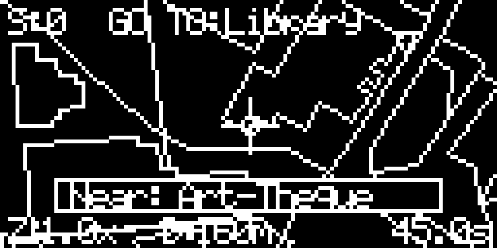 Play-through: the target landmark, the player crosshair, and the live distance / timer HUD